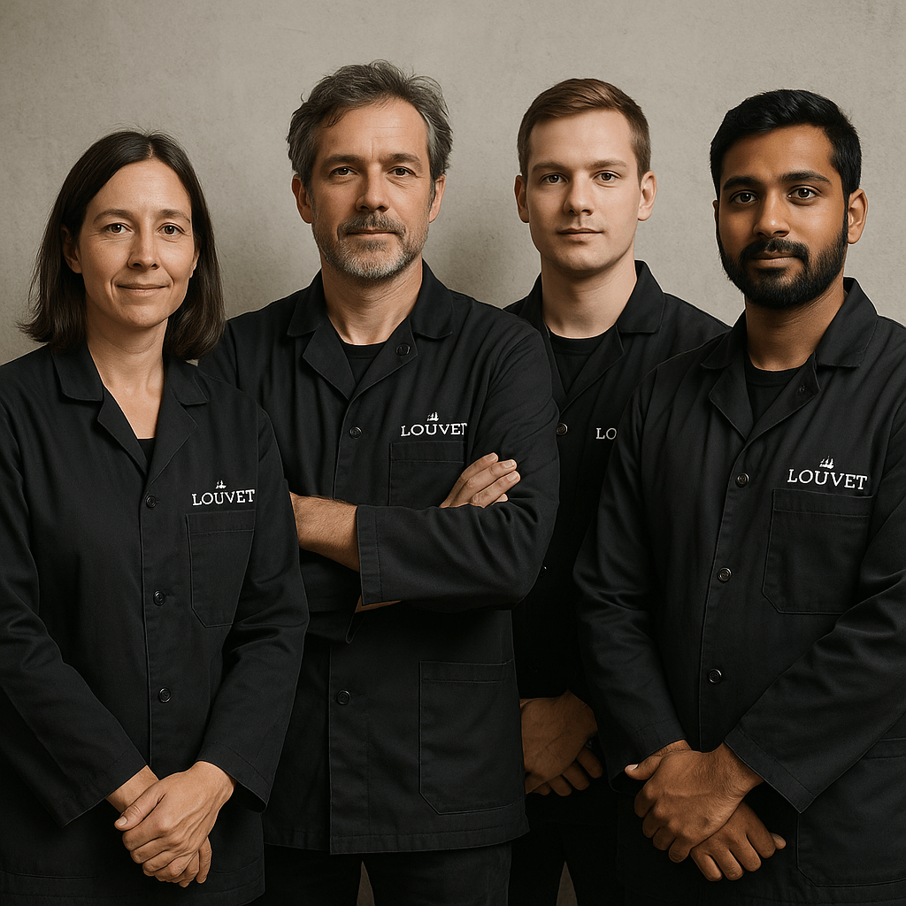 Louvet team posing to the camera