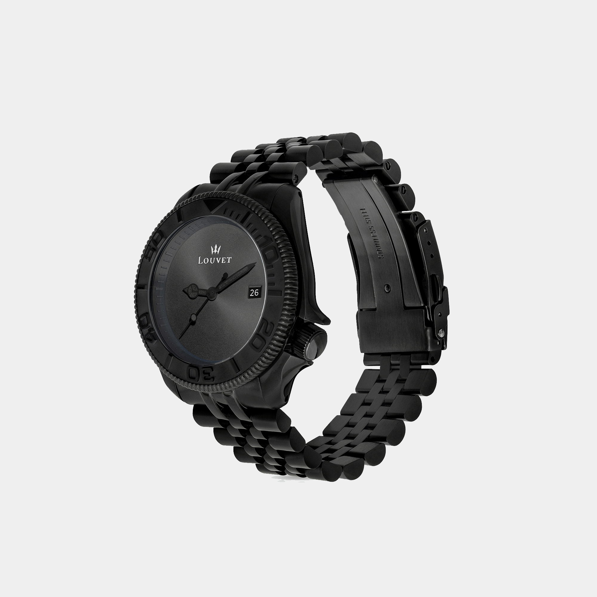 Side angle of the Louvet Un souffle d’espoir Full Black, revealing its bold presence and understated luxury.