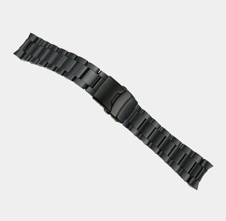 Full black stainless steel bracelet, for changing Louvet watch style.